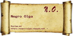 Negro Olga névjegykártya